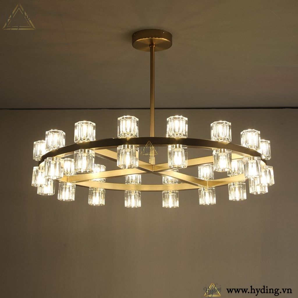 Đèn chùm thả chao thuỷ tinh