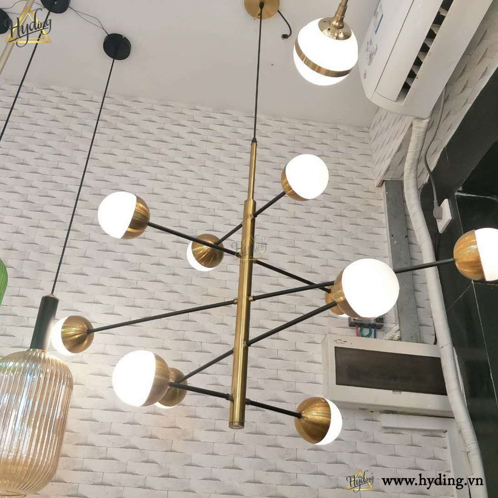 Đèn chùm phòng khách bắc âu 10 bóng