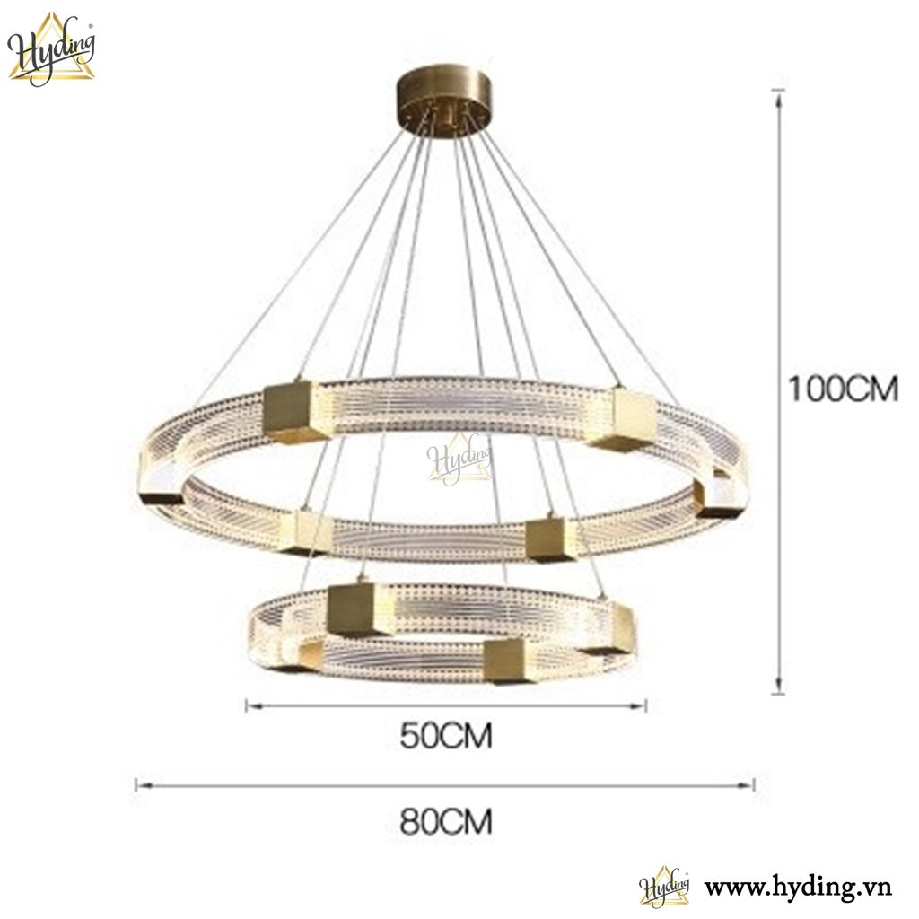 Đèn chùm vòng ring hoạ tiết