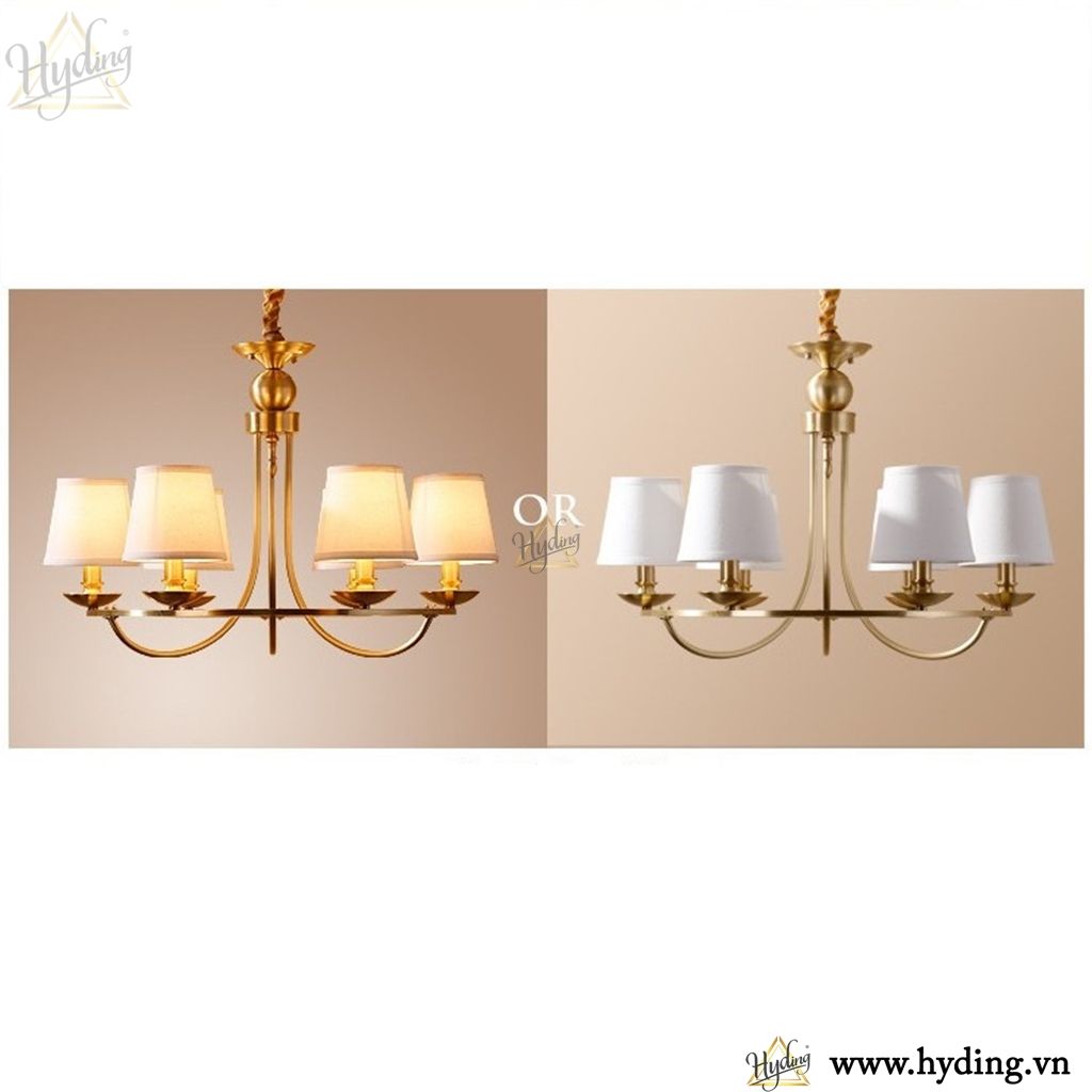 Đèn chùm thả Neo classic chao vải 002