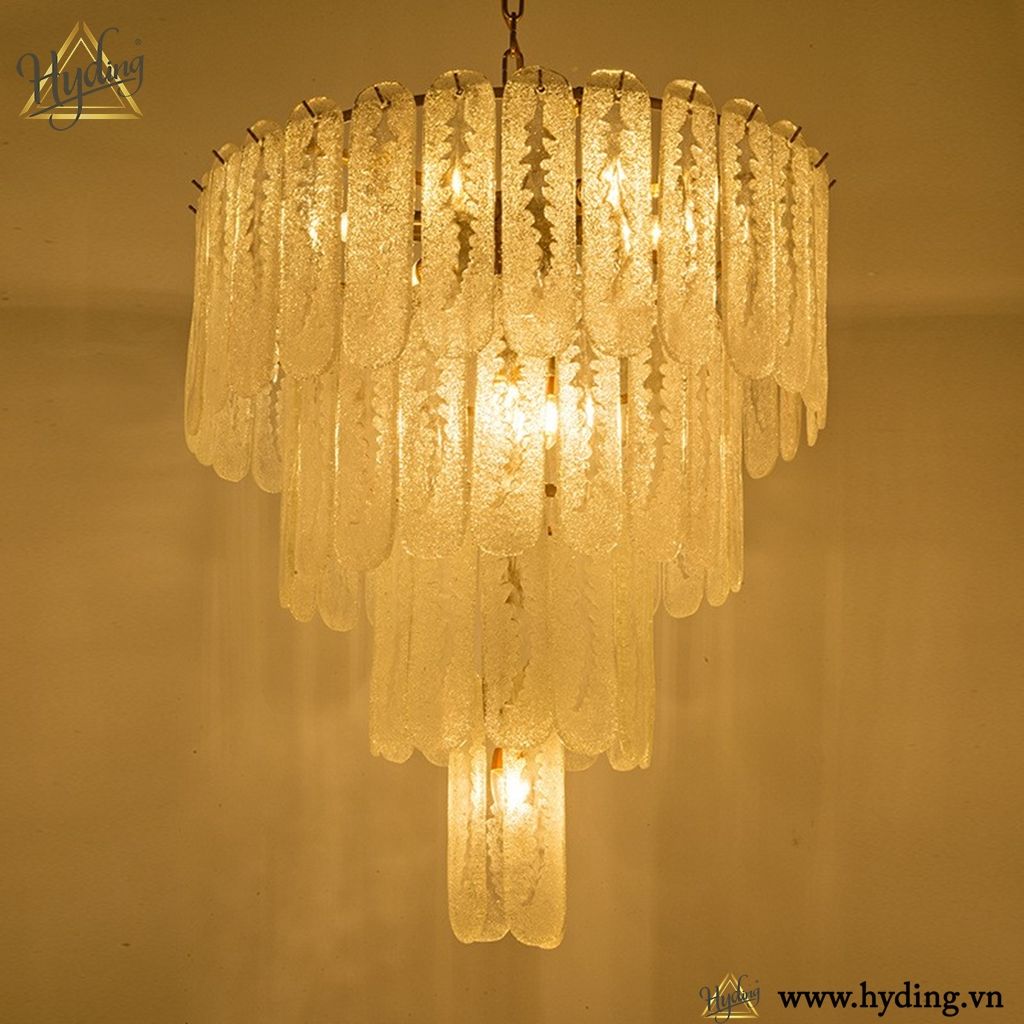 đèn chùm phòng khách pha lê luxury