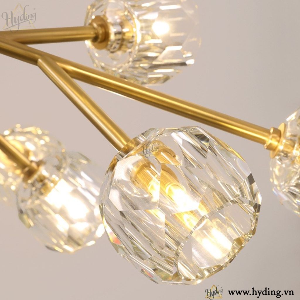 Đèn chùm cành mai pha lê hiện đại