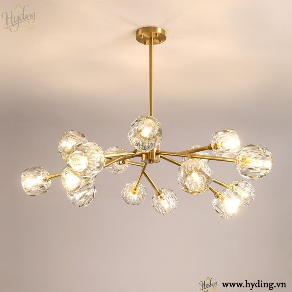 Đèn chùm cành mai pha lê hiện đại