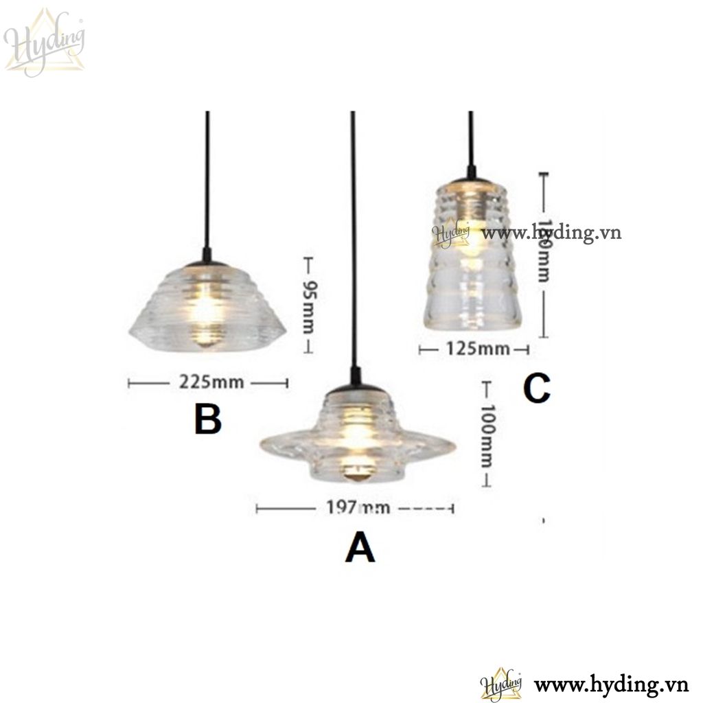 Đèn thả thuỷ tinh lượn sóng
