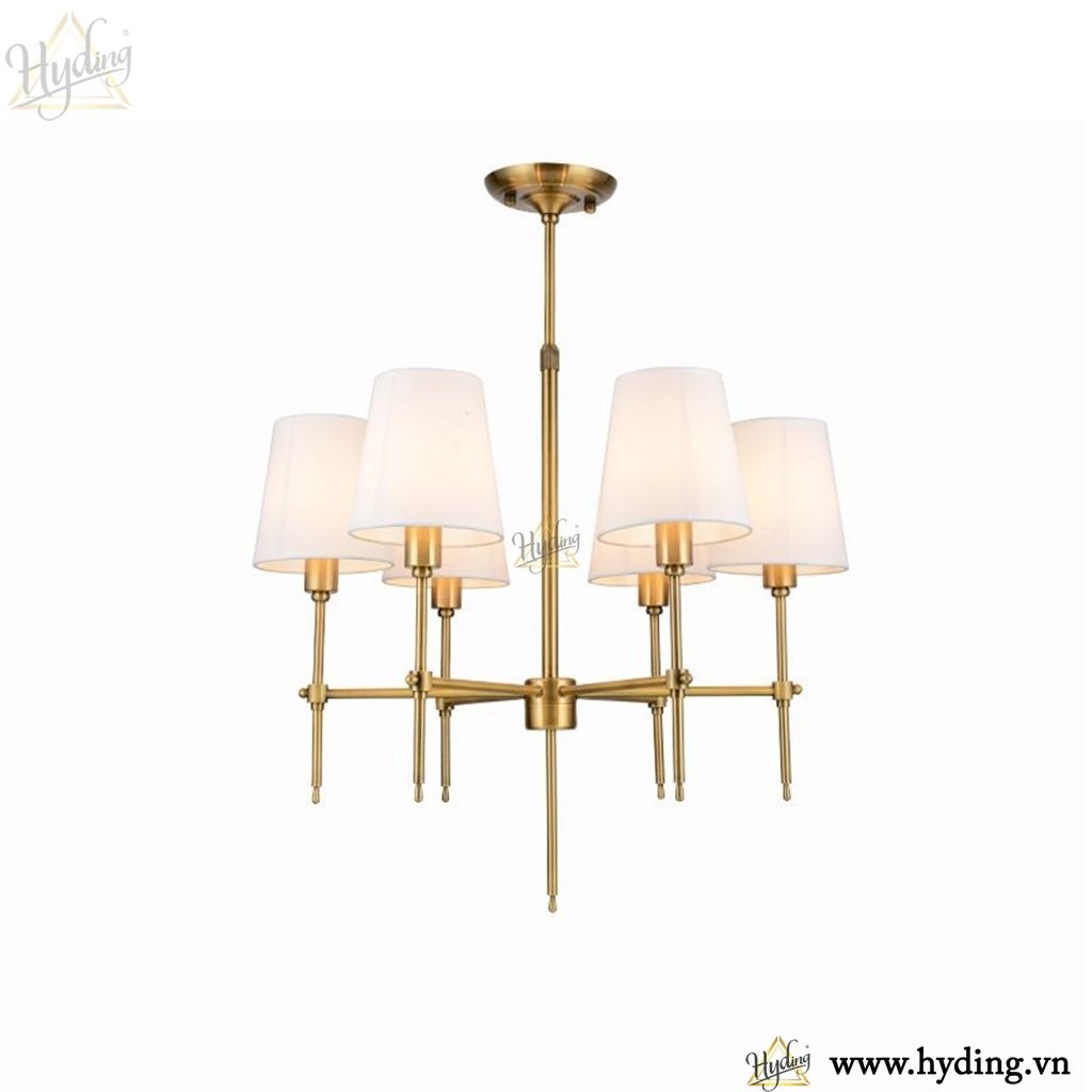 Đèn chùm thả Neo classic chao vải 004