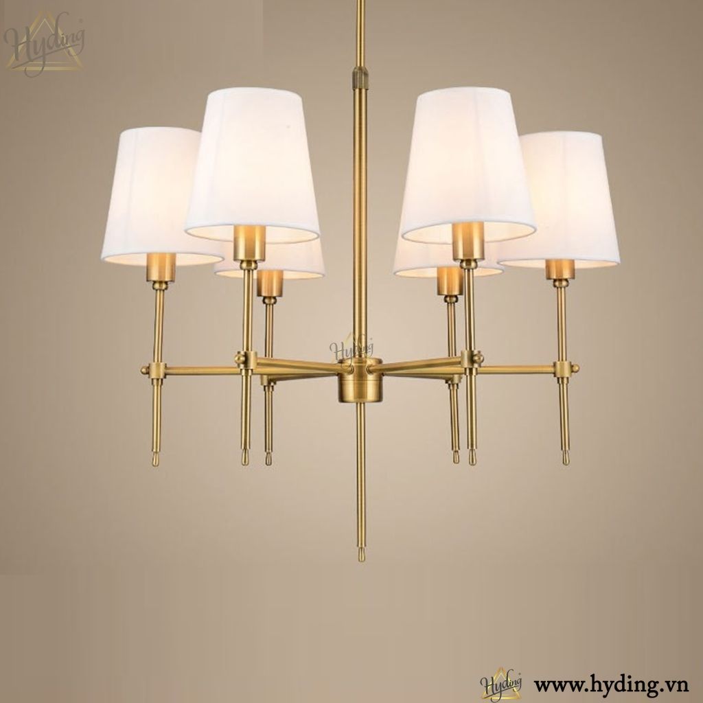 Đèn chùm thả Neo classic chao vải 004