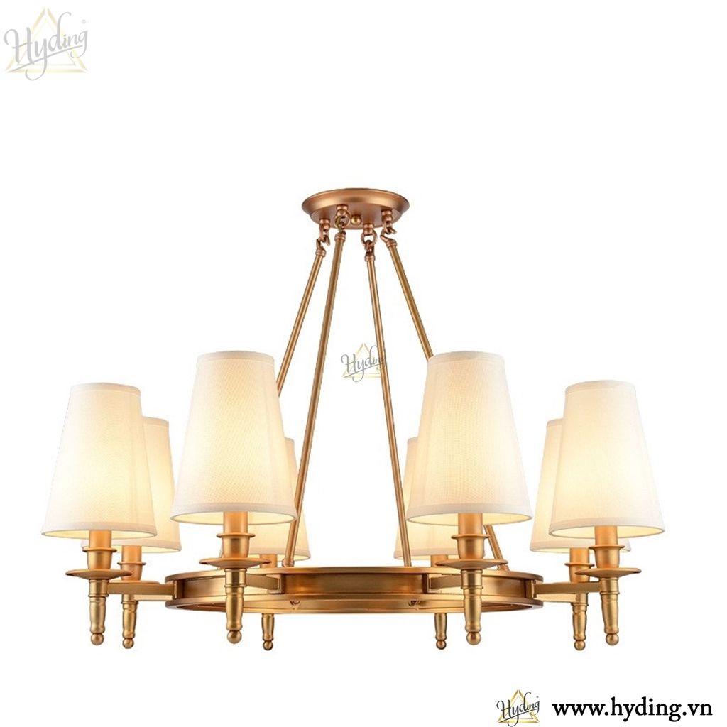 Đèn chùm thả Neo classic chao vải 005