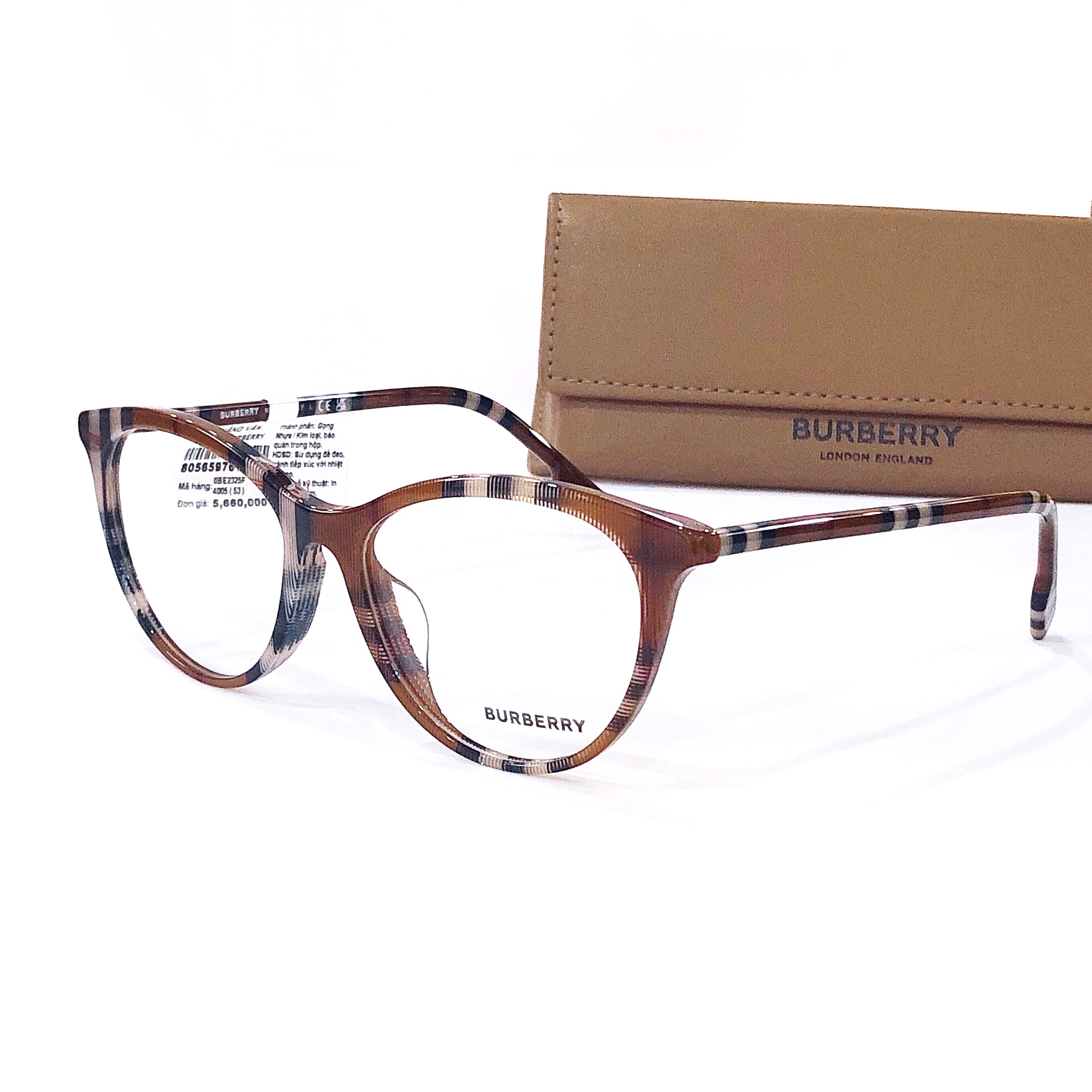 GỌNG BURBERRY B2325-F 4005 CHÍNH HÃNG MADE IN ITALY kinhmatthangvan