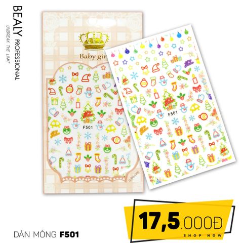  STICKER DÁN MÓNG BABY GIRL TÚI HỒNG CARO VUÔNG F501 