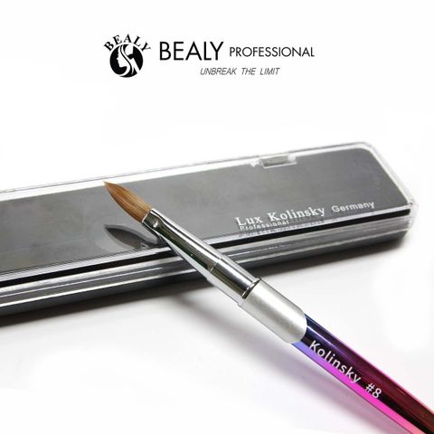  CỌ NAIL ĐẮP BỘT LÔNG CHỒN  CỔ BẠC CÁN TITIAN KOLINSKY - HỘP LUX PROFESSIONAL 