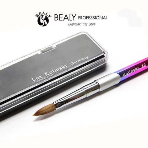  CỌ NAIL ĐẮP BỘT LÔNG CHỒN  CỔ BẠC CÁN TITIAN KOLINSKY - HỘP LUX PROFESSIONAL 