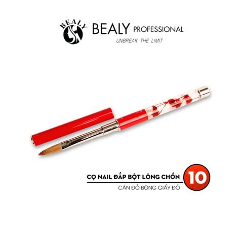  CỌ NAIL ĐẮP BỘT LÔNG CHỒN CÁN ĐỎ BÔNG GIẤY ĐỎ 