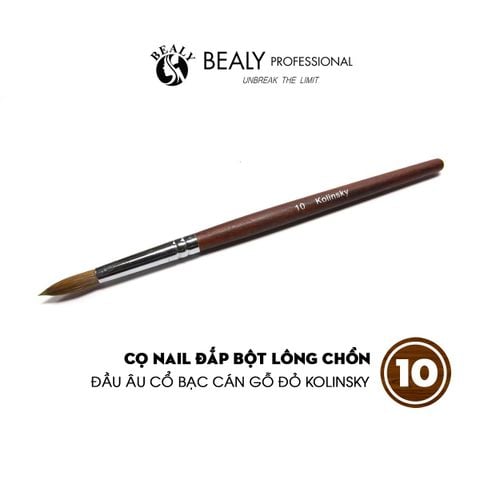  CỌ NAIL ĐẮP BỘT LÔNG CHỒN ĐẦU ÂU CỔ BẠC CÁN GỖ ĐỎ KOLINSKY 