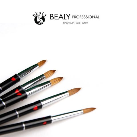  CỌ NAIL ĐẮP BỘT LÔNG CHỒN CỔ BẠC CÁN ĐEN TIM ĐỎ SEEJOY 