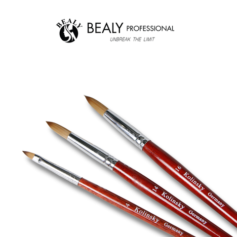  CỌ NAIL ĐẮP BỘT LÔNG CHỒN CỔ BẠC CÁN GỖ ĐỎ KOLINSKY GERMANY 