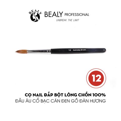 CỌ NAIL ĐẮP BỘT LÔNG CHỒN 100% ĐẦU ÂU CỔ BẠC CÁN ĐEN GỖ ĐÀN HƯƠNG 