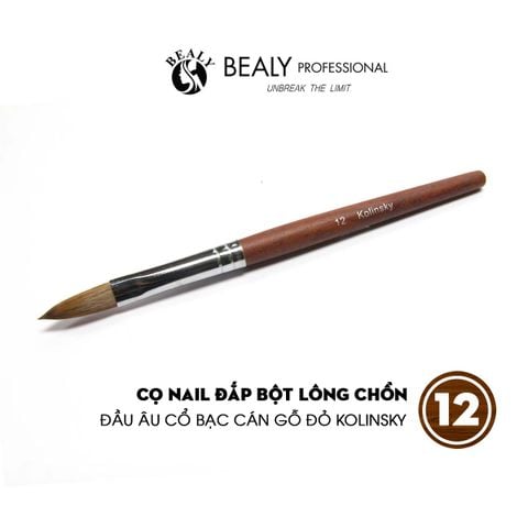  CỌ NAIL ĐẮP BỘT LÔNG CHỒN ĐẦU ÂU CỔ BẠC CÁN GỖ ĐỎ KOLINSKY 