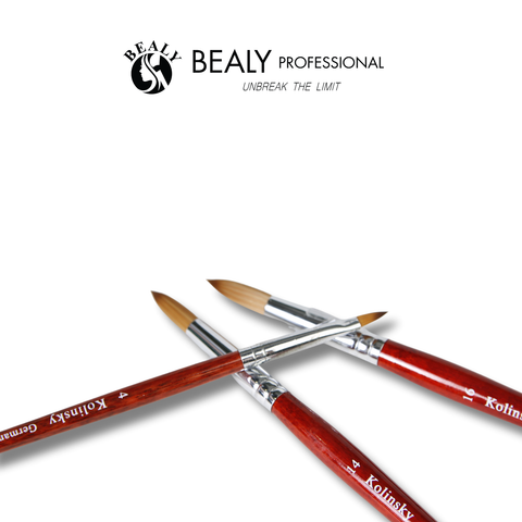  CỌ NAIL ĐẮP BỘT LÔNG CHỒN CỔ BẠC CÁN GỖ ĐỎ KOLINSKY GERMANY 
