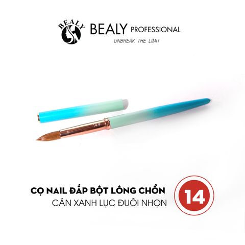  CỌ NAIL ĐẮP BỘT LÔNG CHỒN CÁN XANH LỤC ĐUÔI NHỌN 