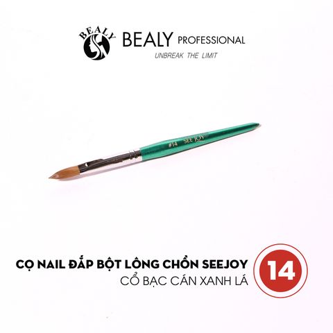 CỌ NAIL ĐẮP BỘT LÔNG CHỒN SEEJOY - CỔ BẠC CÁN XANH LÁ 