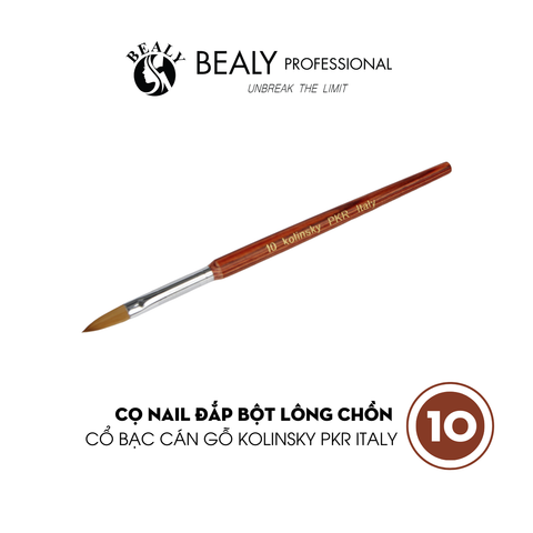  CỌ NAIL ĐẮP BỘT LÔNG CHỒN CỔ BẠC CÁN GỖ KOLINSKY PKR ITALY 