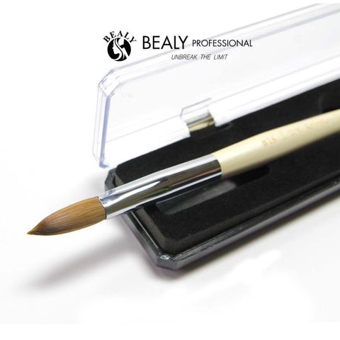  CỌ NAIL ĐẮP BỘT 70% LÔNG CHỒN  CỔ BẠC CÁN TRẮNG VÀNG KOLINSKY - HỘP LUX PROFESSIONAL 