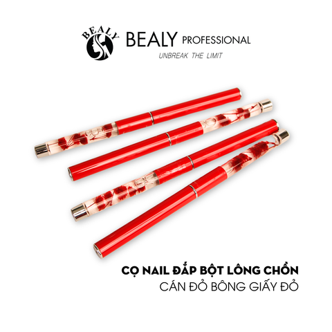  CỌ NAIL ĐẮP BỘT LÔNG CHỒN CÁN ĐỎ BÔNG GIẤY ĐỎ 