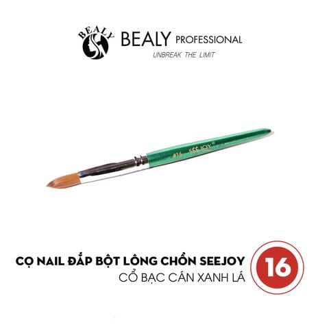  CỌ NAIL ĐẮP BỘT LÔNG CHỒN SEEJOY - CỔ BẠC CÁN XANH LÁ 