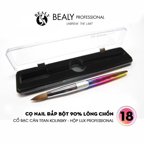  CỌ NAIL ĐẮP BỘT LÔNG CHỒN  CỔ BẠC CÁN TITIAN KOLINSKY - HỘP LUX PROFESSIONAL 
