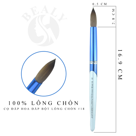  CỌ MÓNG ĐẮP BỘT HOA LÔNG CHỒN BEALY CÁN XANH TRẮNG 