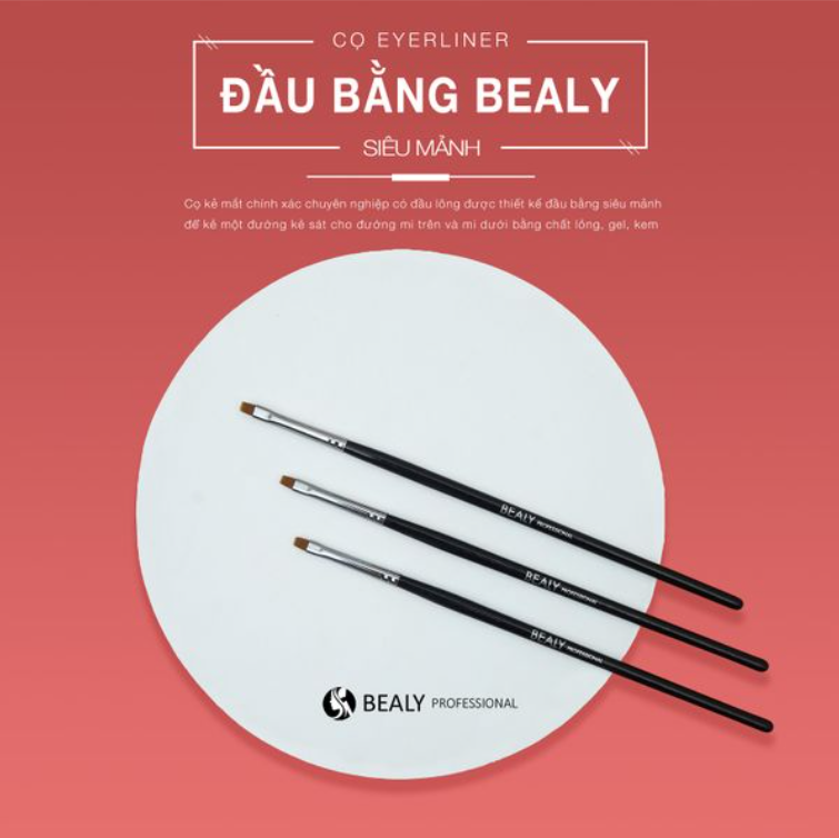 CỌ EYELINER ĐẦU BẰNG/XÉO CÁN ĐEN BEALY