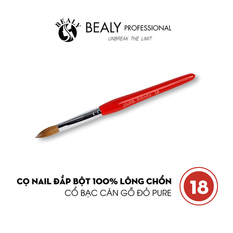  CỌ NAIL ĐẮP BỘT LÔNG CHỒN CÁN BẠC CÁN GỖ ĐỎ PURE #18 