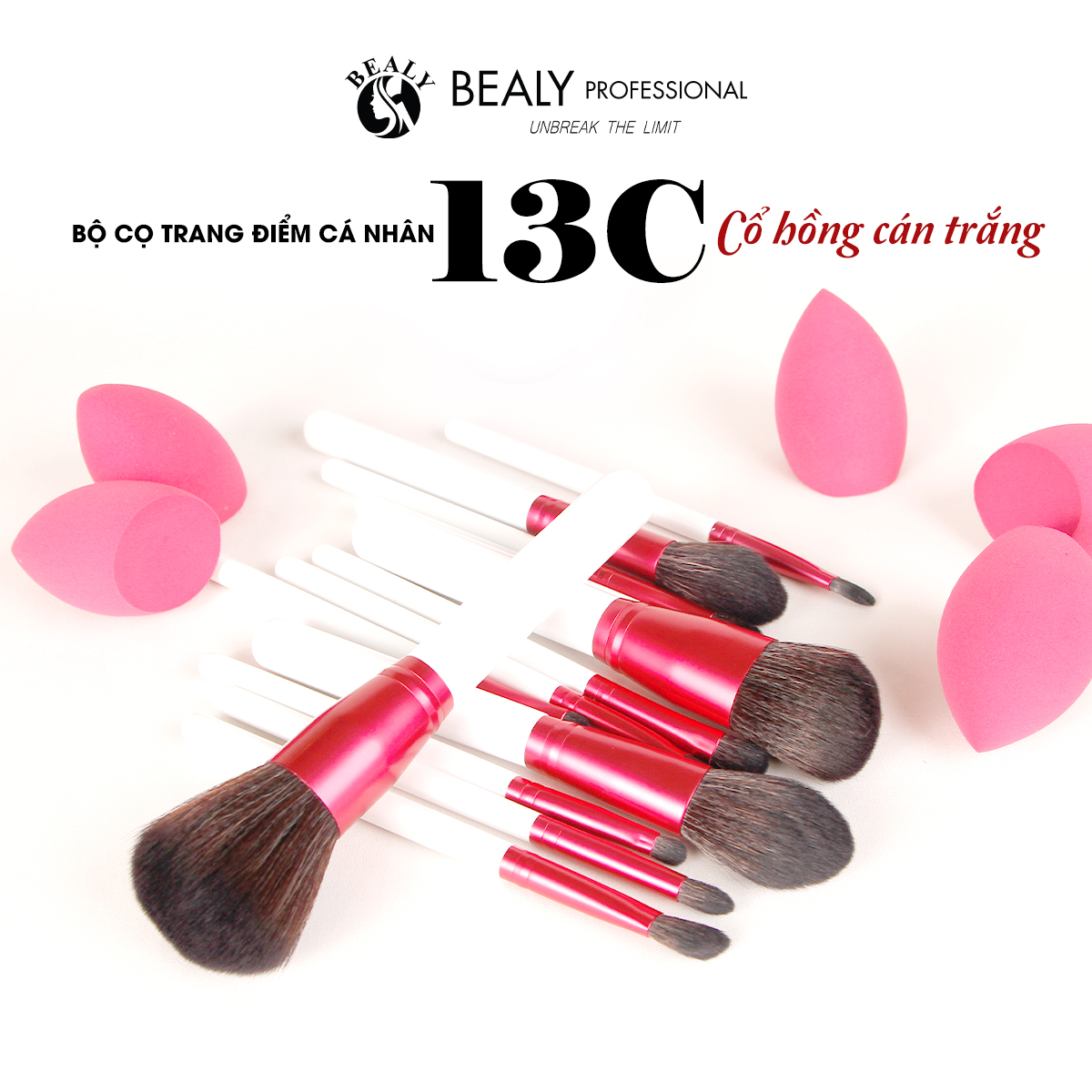 BỘ CỌ TRANG ĐIỂM CÁ NHÂN 13C_CỔ HỒNG CÁN TRẮNG