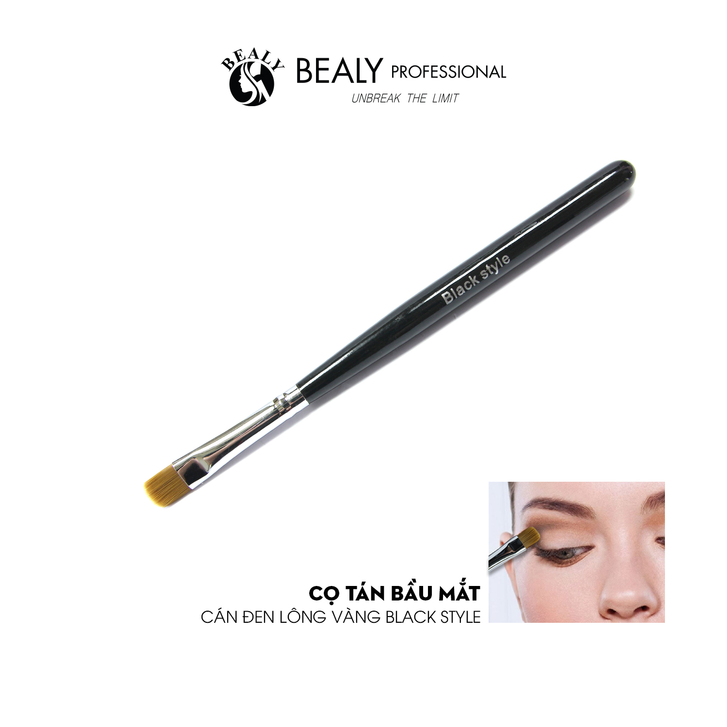 CỌ TÁN BẦU MẮT CÁN ĐEN LÔNG VÀNG BLACK STYLE