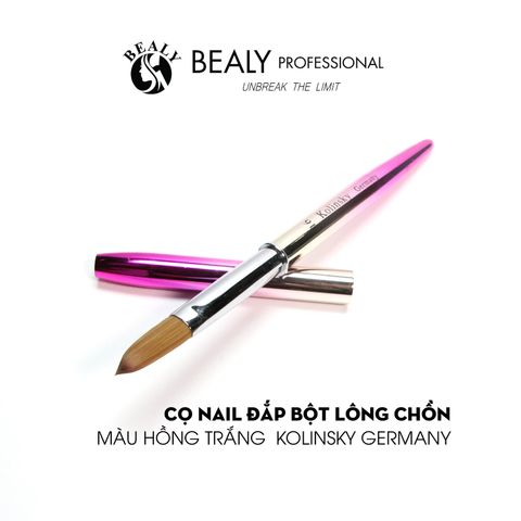  CỌ NAIL ĐẮP BỘT LÔNG CHỒN PHA MÀU HỒNG TRẮNG KOLINSKY GERMANY 