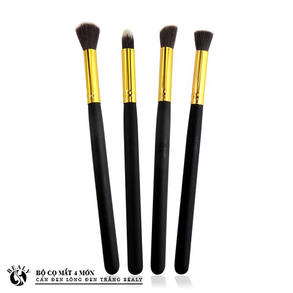  BỘ CỌ MẮT 4 MÓN LÔNG ĐEN TRẮNG CÁN ĐEN 