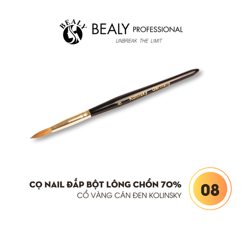  CỌ NAIL ĐẮP BỘT LÔNG CHỒN 70% CỔ VÀNG CÁN ĐEN KOLINSKY 