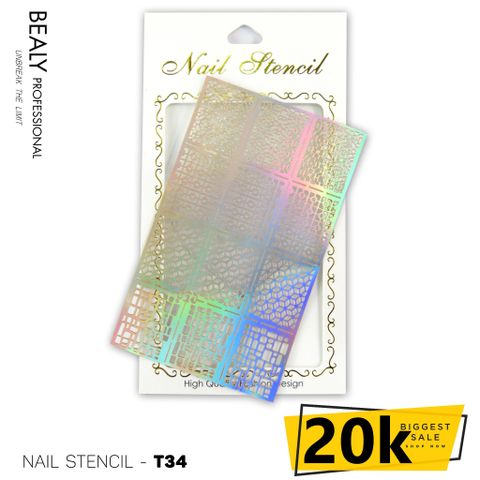  GIẤY DÁN SƠN MÓNG TẠO KIỂU NAIL STENCIL TÚI TRẮNG #T34 