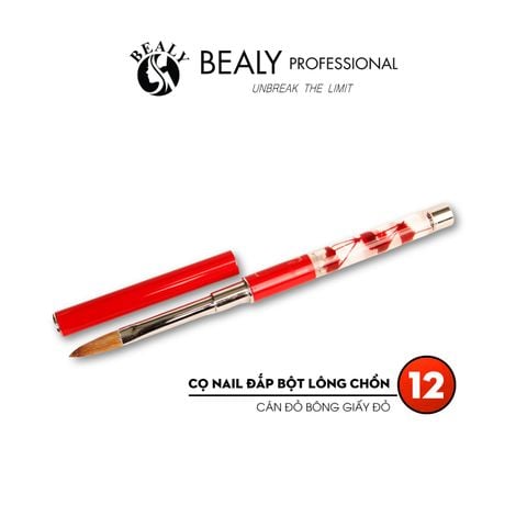  CỌ NAIL ĐẮP BỘT LÔNG CHỒN CÁN ĐỎ BÔNG GIẤY ĐỎ 