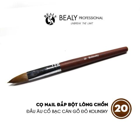 CỌ NAIL ĐẮP BỘT LÔNG CHỒN ĐẦU ÂU CỔ BẠC CÁN GỖ ĐỎ KOLINSKY 