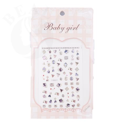  STICKER DÁN MÓNG BABY GIRL TÚI HỒNG CARO VUÔNG Z-D2433 