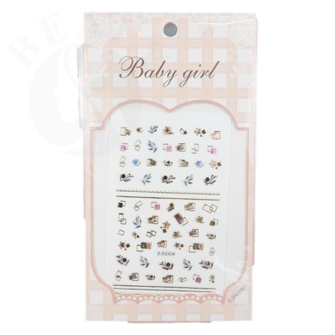  STICKER DÁN MÓNG BABY GIRL TÚI HỒNG CARO VUÔNG Z-D2434 