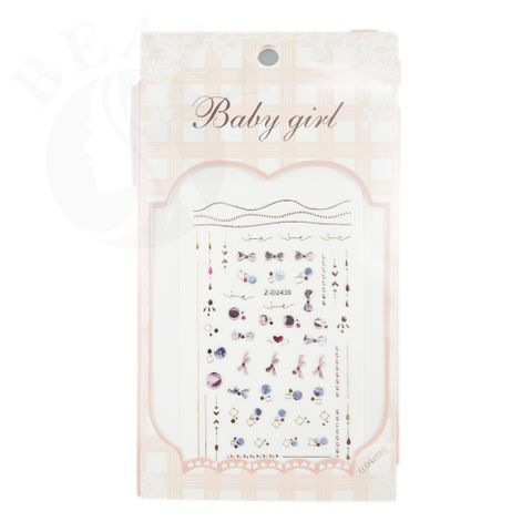  STICKER DÁN MÓNG BABY GIRL TÚI HỒNG CARO VUÔNG Z-D2439 