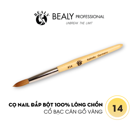  CỌ NAIL ĐẮP BỘT 100% LÔNG CHỒN, CỔ BẠC CÁN GỖ VÀNG 