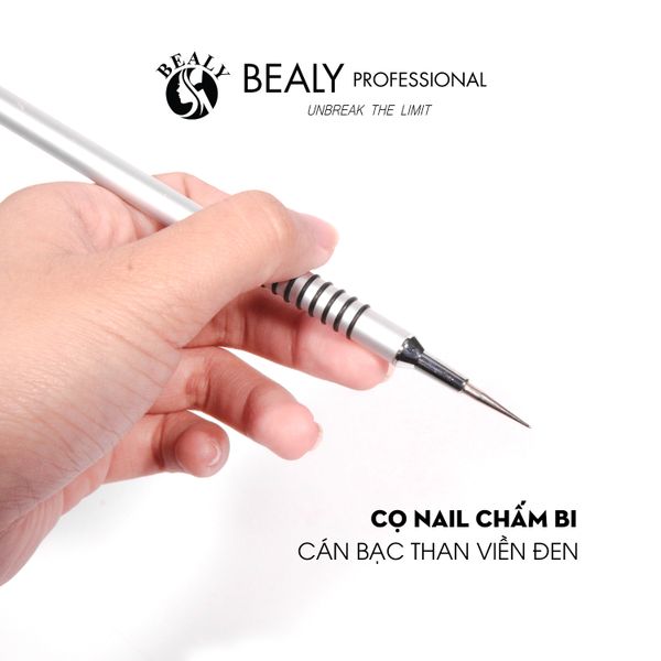  CỌ NAIL CHẤM BI CÁN BẠC THAN VIỀN ĐEN 