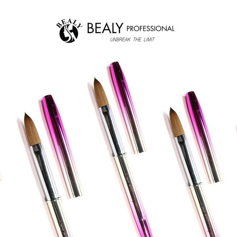 CỌ NAIL ĐẮP BỘT LÔNG CHỒN PHA MÀU HỒNG TRẮNG KOLINSKY GERMANY 