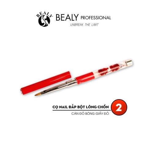  CỌ NAIL ĐẮP BỘT LÔNG CHỒN CÁN ĐỎ BÔNG GIẤY ĐỎ 