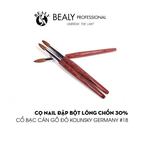  CỌ NAIL ĐẮP BỘT LÔNG CHỒN CỔ BẠC CÁN GỖ ĐỎ KOLINSKY GERMANY 