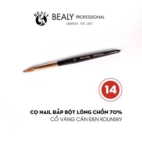  CỌ NAIL ĐẮP BỘT LÔNG CHỒN 70% CỔ VÀNG CÁN ĐEN KOLINSKY 