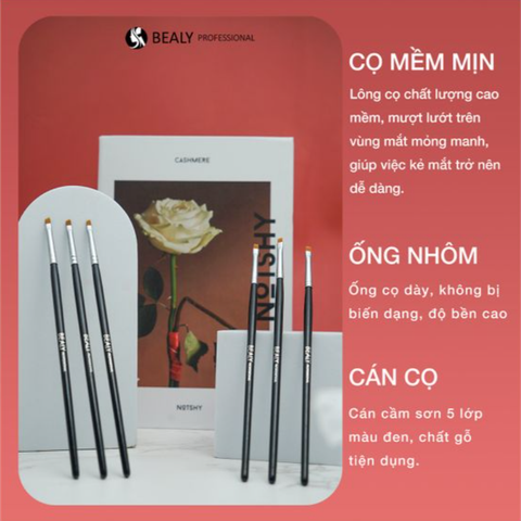  CỌ EYELINER ĐẦU BẰNG/XÉO CÁN ĐEN BEALY 